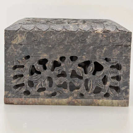 Exquisite Hand - Carved Marble Jewellery Box â€” Handmade Indian Artisanal - The Ganges Store