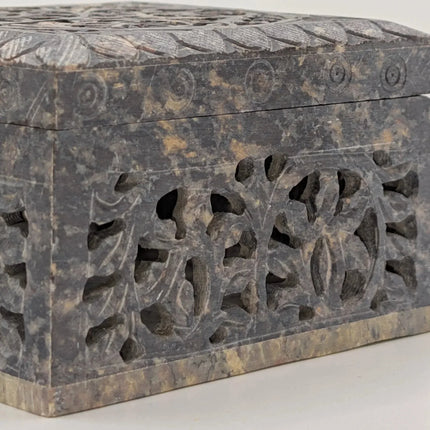 Exquisite Hand - Carved Marble Jewellery Box â€” Handmade Indian Artisanal - The Ganges Store