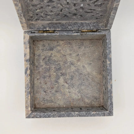 Exquisite Hand - Carved Marble Jewellery Box â€” Handmade Indian Artisanal - The Ganges Store