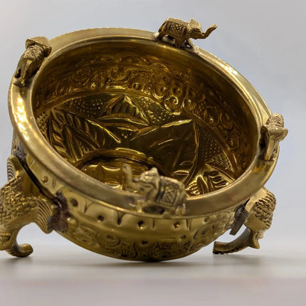 Exquisite Statement Piece Brass Bowl - Handmade Indian Artisan - The Ganges Store