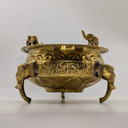 Exquisite Statement Piece Brass Bowl - Handmade Indian Artisan - The Ganges Store