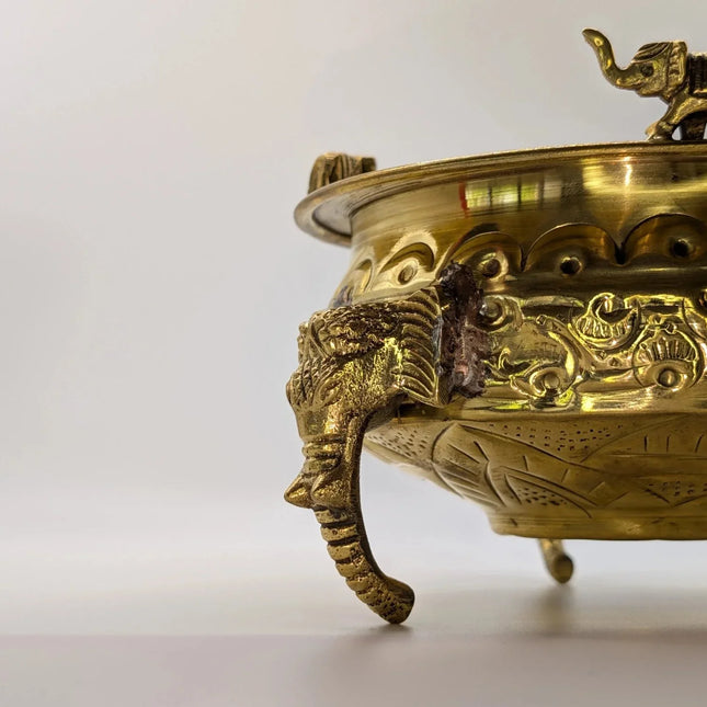 Exquisite Statement Piece Brass Bowl - Handmade Indian Artisan - The Ganges Store