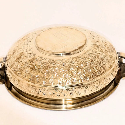 Exquisite Statement Piece Brass Bowl Large - Handmade Indian Artisan - The Ganges Store