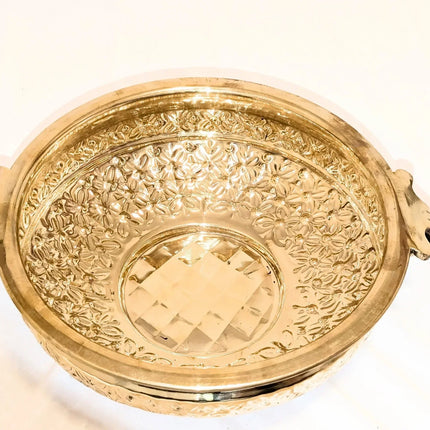 Exquisite Statement Piece Brass Bowl Large - Handmade Indian Artisan - The Ganges Store