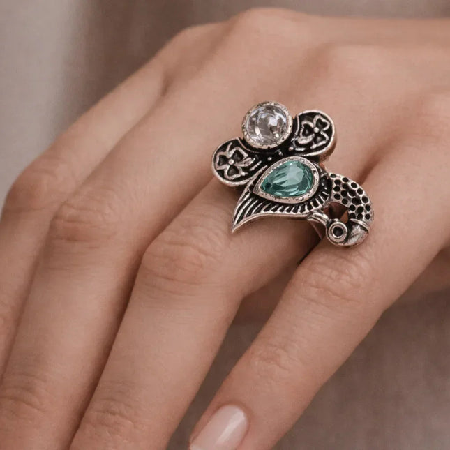 Exquisite Statement Ring – Handmade Indian Artisanal - The Ganges Store