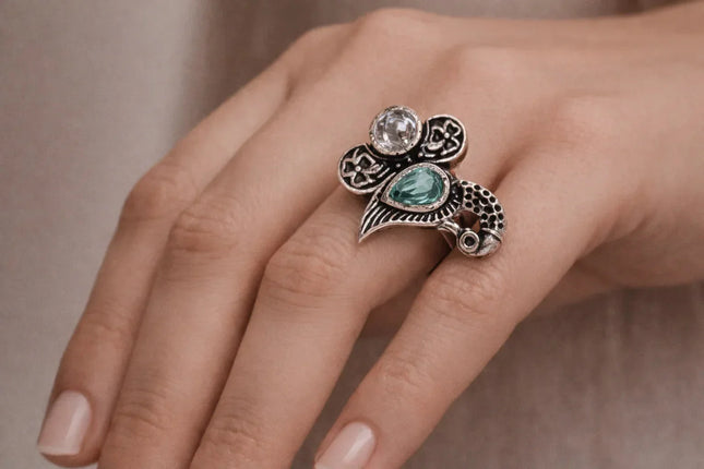 Exquisite Statement Ring – Handmade Indian Artisanal - The Ganges Store