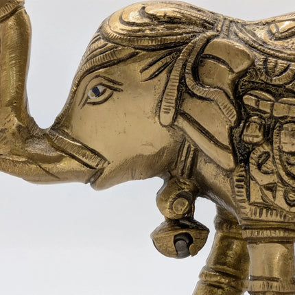 Good Luck Totem Elephant Solid Brass Sculpture - Handmade Indian Artisan - The Ganges Store