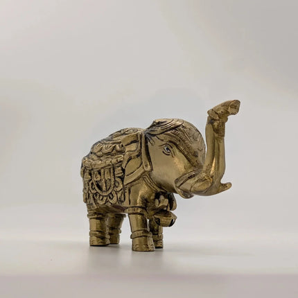 Good Luck Totem Elephant Solid Brass Sculpture - Handmade Indian Artisan - The Ganges Store