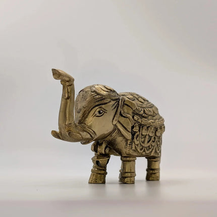Good Luck Totem Elephant Solid Brass Sculpture - Handmade Indian Artisan - The Ganges Store
