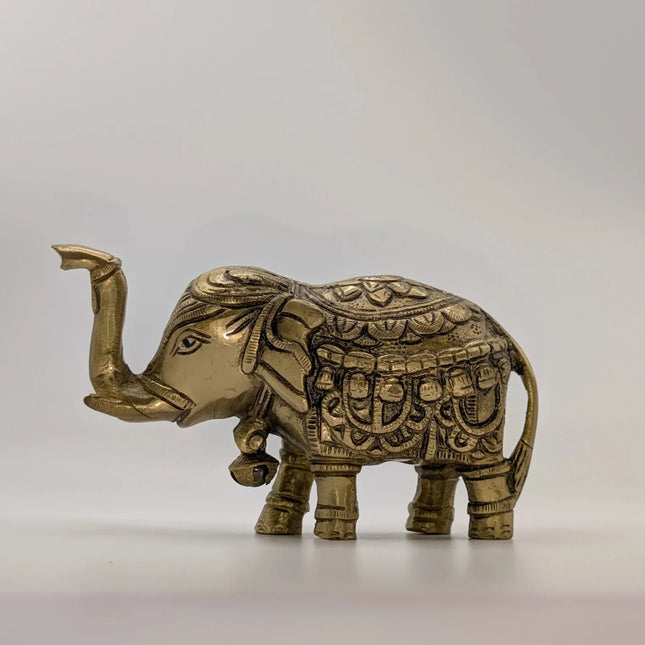 Good Luck Totem Elephant Solid Brass Sculpture - Handmade Indian Artisan - The Ganges Store