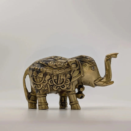 Good Luck Totem Elephant Solid Brass Sculpture - Handmade Indian Artisan - The Ganges Store