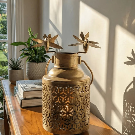 Grand Milk - Can Style Metal Tealight Holder â€” Handmade Indian Artisanal - The Ganges Store