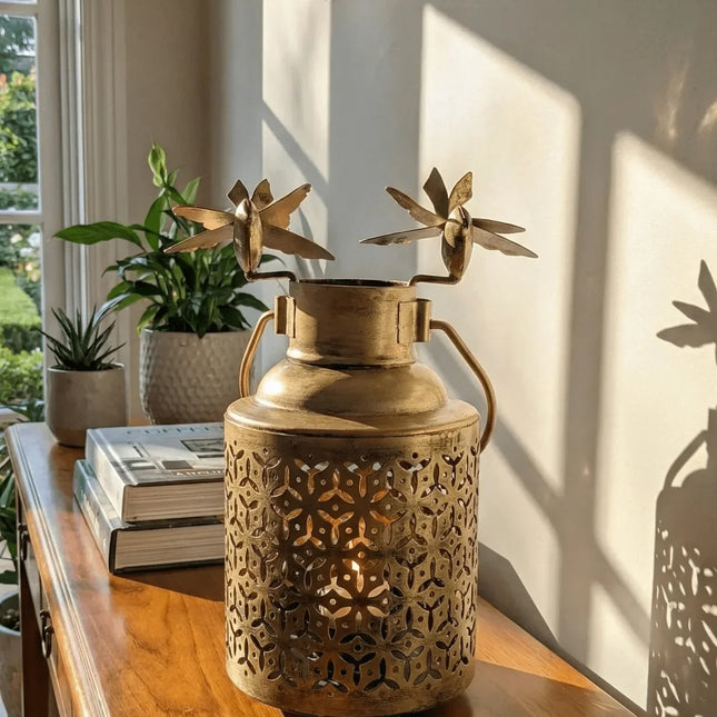 Grand Milk - Can Style Metal Tealight Holder â€” Handmade Indian Artisanal - The Ganges Store
