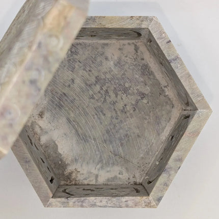 Hand - Carved Hexagonal Marble Jewellery Box Â· Where Rajasthan's Stone Legacy Holds Your Treasures - The Ganges Store