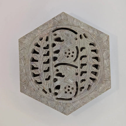 Hand - Carved Hexagonal Marble Jewellery Box Â· Where Rajasthan's Stone Legacy Holds Your Treasures - The Ganges Store