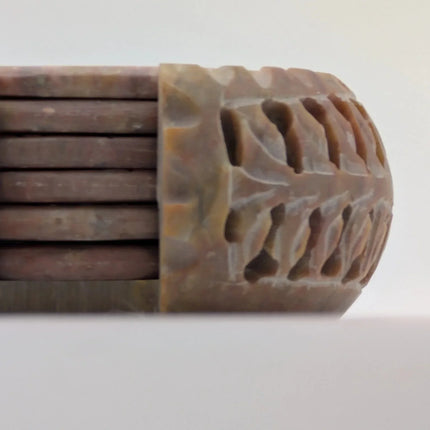 Hand - Carved Sunflower Marble Coaster Set - One - of - One Artisan Masterpiece - Handcrafted Indian Home Decor - The Ganges Store