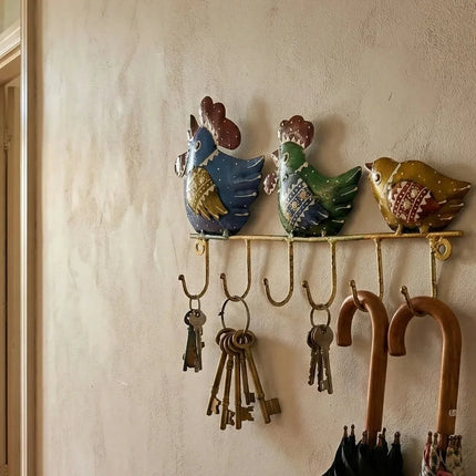 Hand - Painted Bird Hook Rail Â· Where Folk Art Meets Your Daily Ritual - The Ganges Store