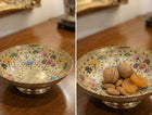 Hand - Painted Etched Brass Bowl · Where Ancient Metal Craft Blooms in Colour - The Ganges Store