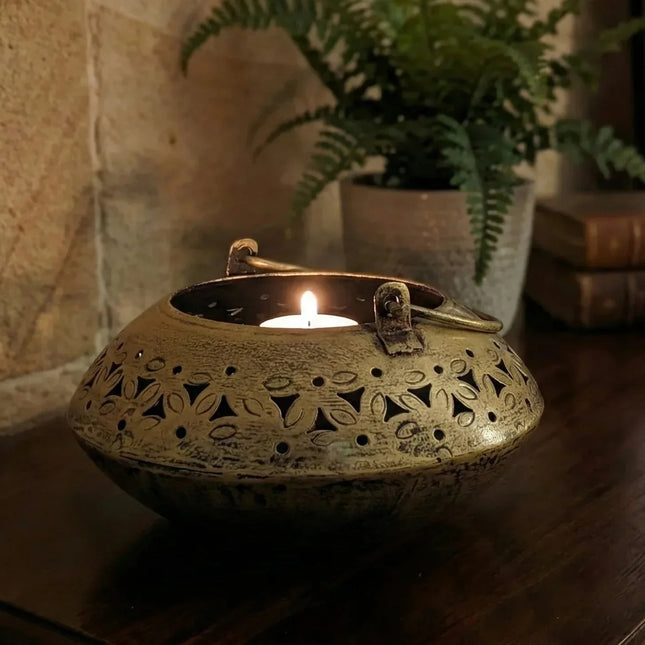 Handcrafted Jaali Tealight Holder Â· Where Ancient Architecture Meets Living Light - The Ganges Store