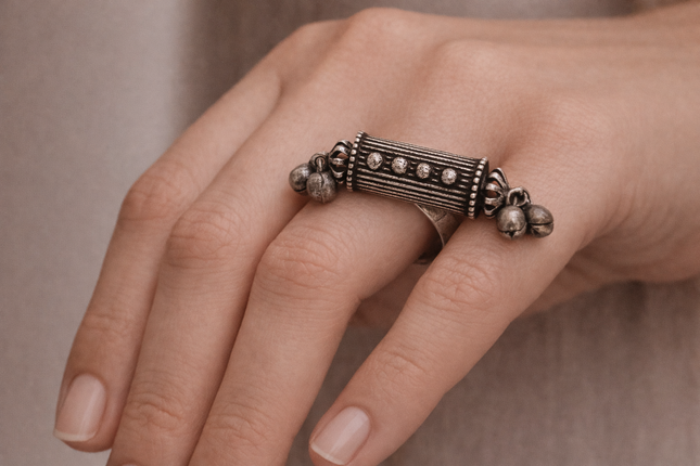 Statement Ring - Cylindrical with bells