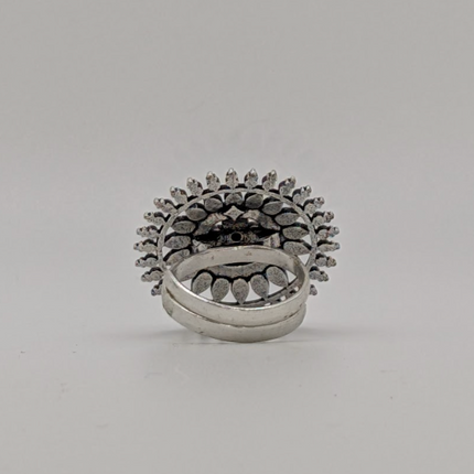 Vibrant Coloured Enamel Ring in Silver Finish – Handmade Indian Artisanal