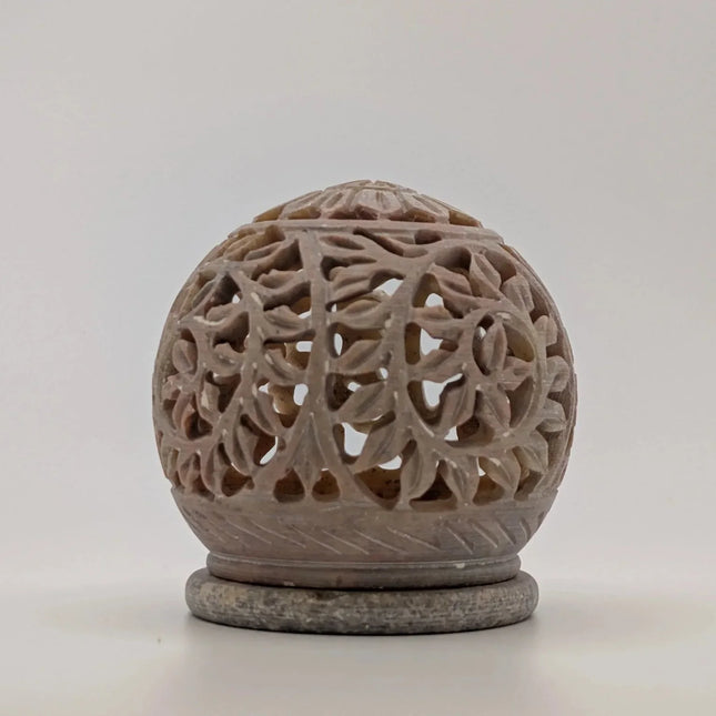Intricate Marble Tealight Holder â€” Handmade Indian Artisanal - The Ganges Store