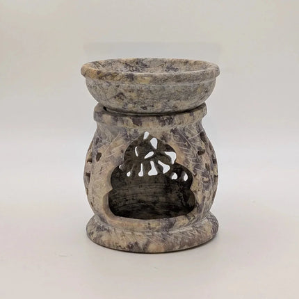 Intricately Carved Candle and Oil Warmer - Handmade Indian Artisan - The Ganges Store