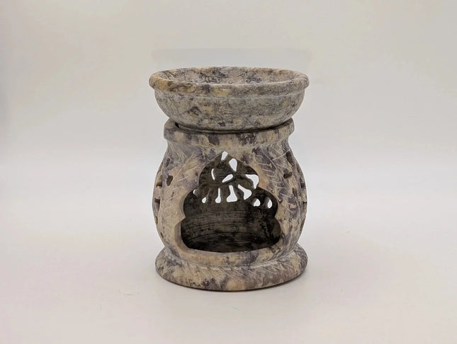 Intricately Carved Candle and Oil Warmer - Handmade Indian Artisan - The Ganges Store