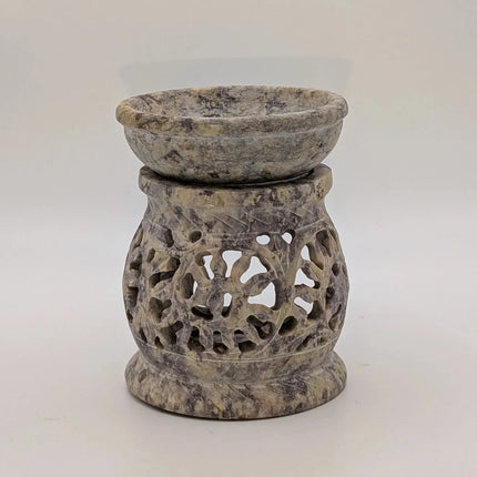 Intricately Carved Candle and Oil Warmer - Handmade Indian Artisan - The Ganges Store