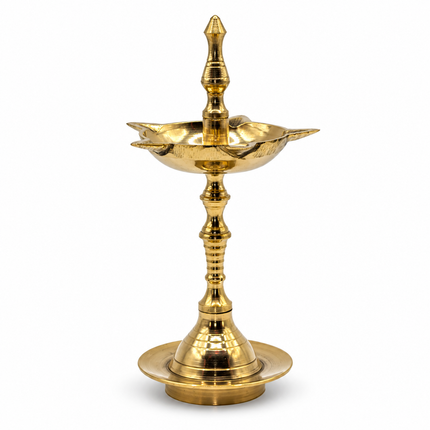 Traditional Kerala Handcrafted Brass Nilavilakku - Small Pooja Oil Lamp (Set of 2)