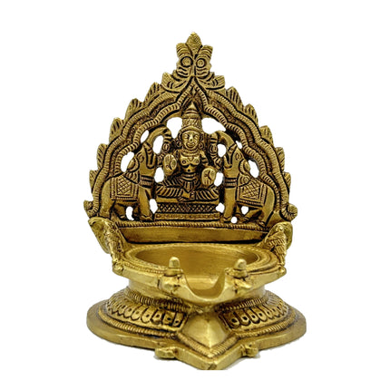 Handcrafted Brass Lakshmi Diya Oil Lamp – Pooja & Diwali Decor