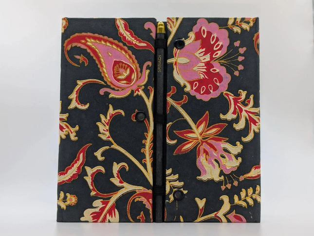 Magnificent Paisley Handmade Notebook - Traditional Indian Textile & Handcrafted Paper (18×18 cm) - The Ganges Store