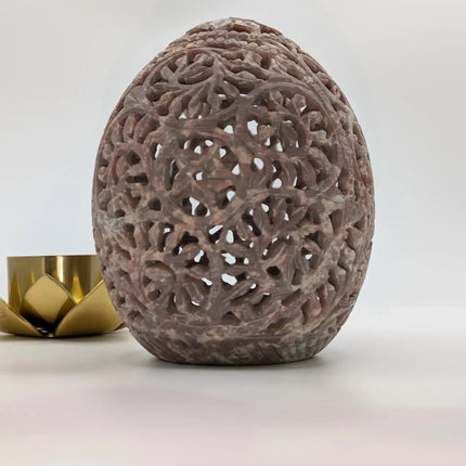 Majestic Jaipur Marble Shade Tealight Holder â€” Handmade Indian Artisanal - The Ganges Store