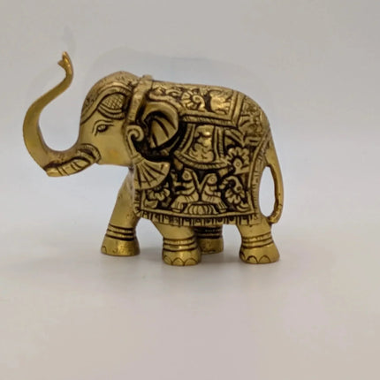 Premium Brass Elephant Sculpture (Variant 1) â€” Handmade Indian Artisanal - The Ganges Store