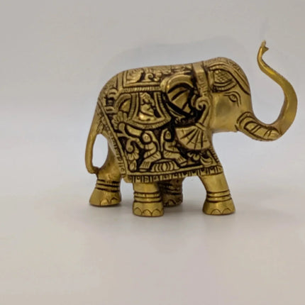 Premium Brass Elephant Sculpture (Variant 1) â€” Handmade Indian Artisanal - The Ganges Store