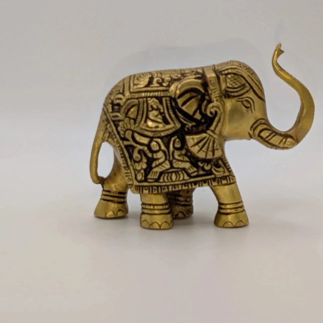 Premium Brass Elephant Sculpture (Variant 1) â€” Handmade Indian Artisanal - The Ganges Store