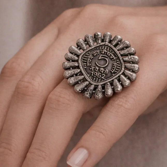 Quirky 5 'Paisa' Statement Ring - The Ganges Store