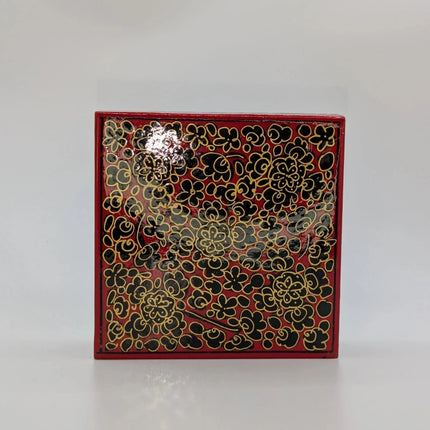 Regal Kashmiri Papier - MÃ¢chÃ© Coaster Set (Square) â€” Handmade Indian Artisanal - The Ganges Store