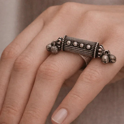 Statement Ring - Cylindrical with bells - The Ganges Store