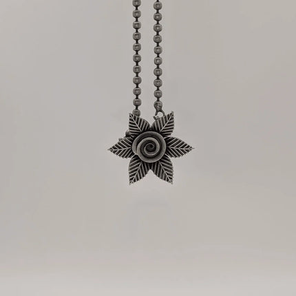 Stunning Traditional Necklace and Pendant Set in German Silver - Handmade Indian Artisanal - The Ganges Store