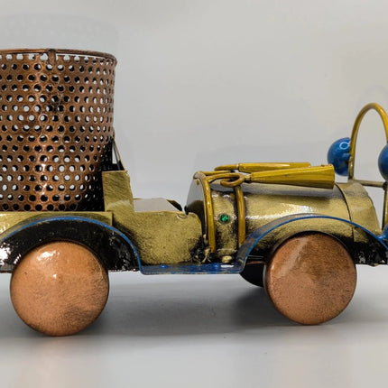 Vintage Metal Car Pen Stand â€” Handmade Indian Artisanal - The Ganges Store